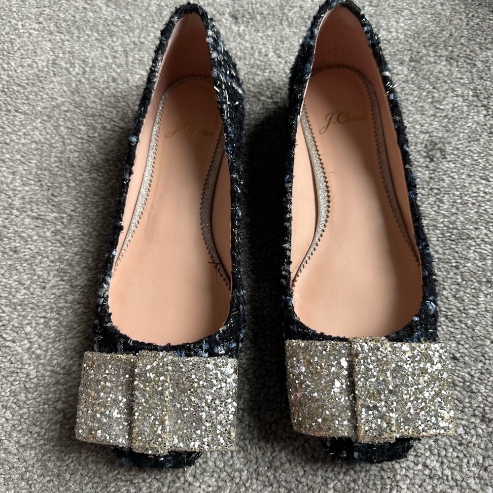 J. Crew Size 6
Poppy Ballet Flats Tweed with Glitter